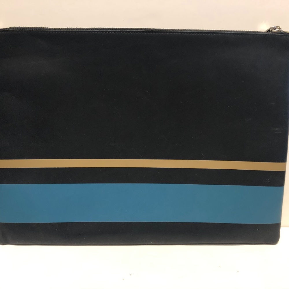 Coach Dark Blue Blue/Beige Striped Computer Sleeve - Picture 2 of 6